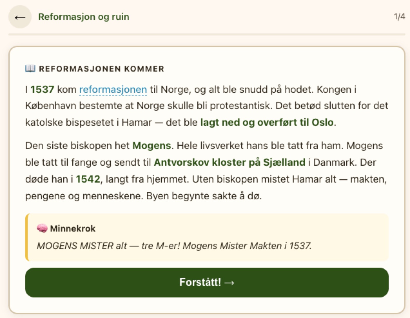 Screenshot of the quiz built for the local knowledge competition