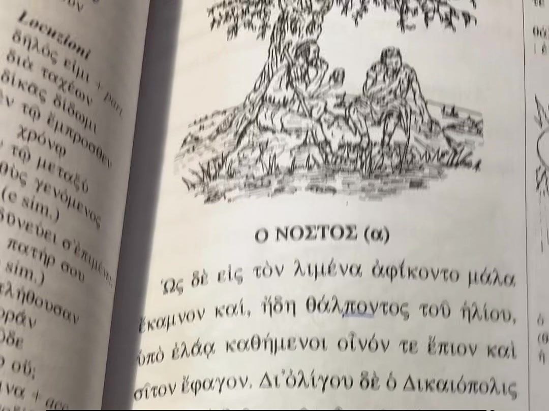 Gresk lesebok, stillbilde fra en TikTok-video